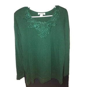 Women’s Agenda Brand - Knit Long Sleeved Thin Sweater - 100% Cotton - Medium